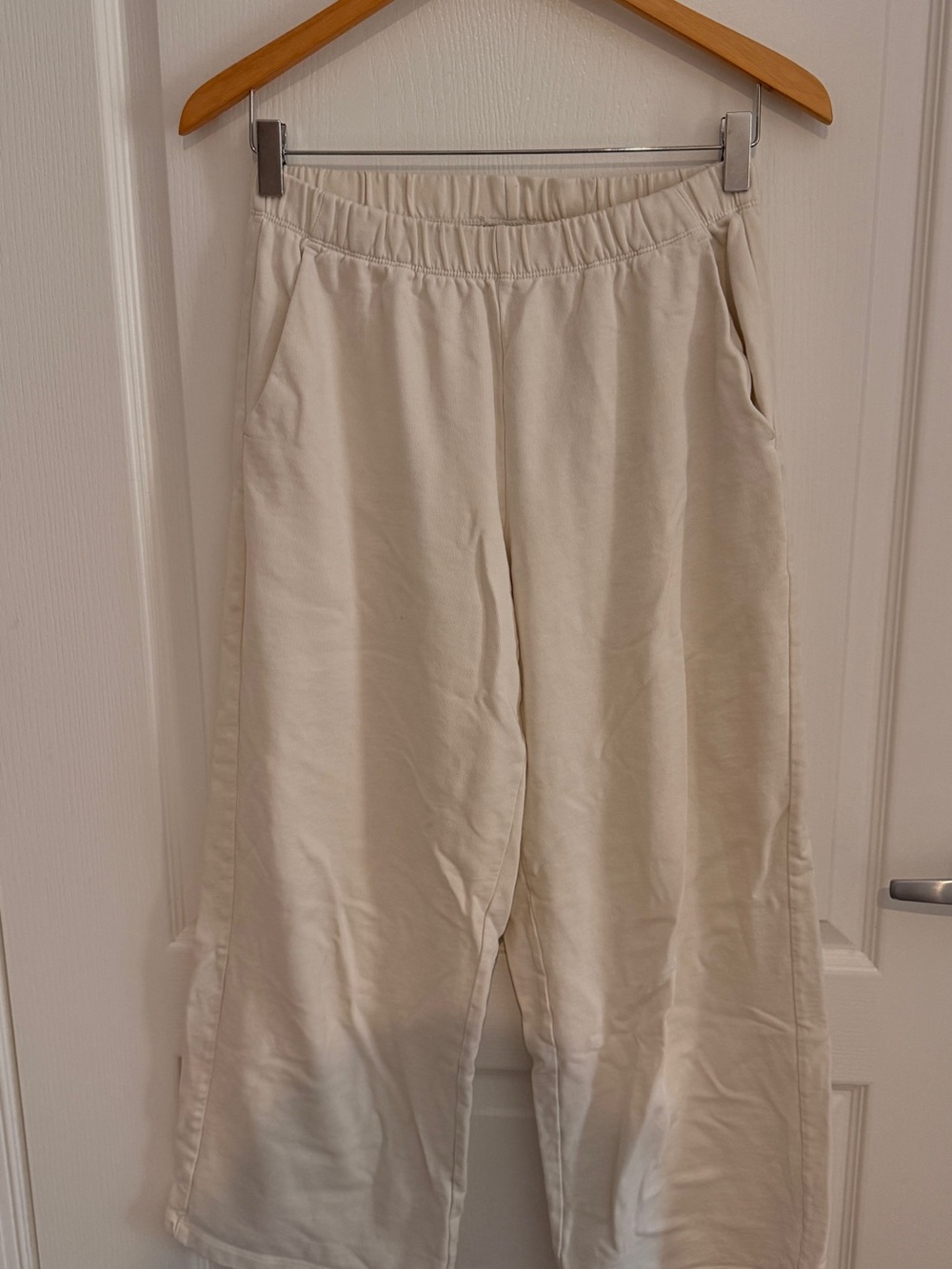 Patagonia Cream Wide-Leg Elastic Waist Pants